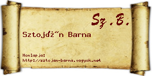 Sztoján Barna névjegykártya